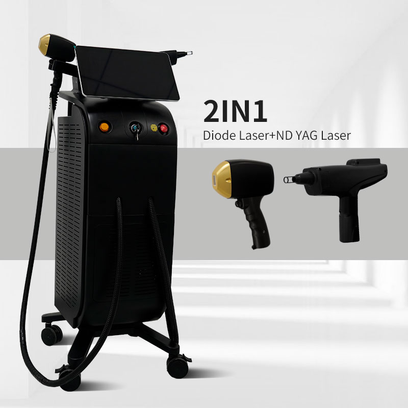 2 in 1 Diode laser hair removal +nd yag laser tattoo removal multi-functional beauty machine