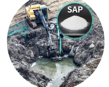 China Superabsorbent Polymers for Liquid Waste Sludge Solidification Excavation manufacturer