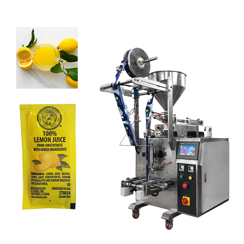 آلة تعبئة وتغليف أوتوماتيكية كاملة السرعة 100G حقيبة صغيرة لعصير الليمون