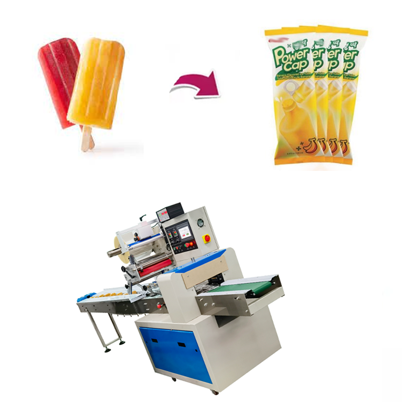 Global Horizontal Automatic High Quality Ice Lolly Upper-rell Packaging Machine