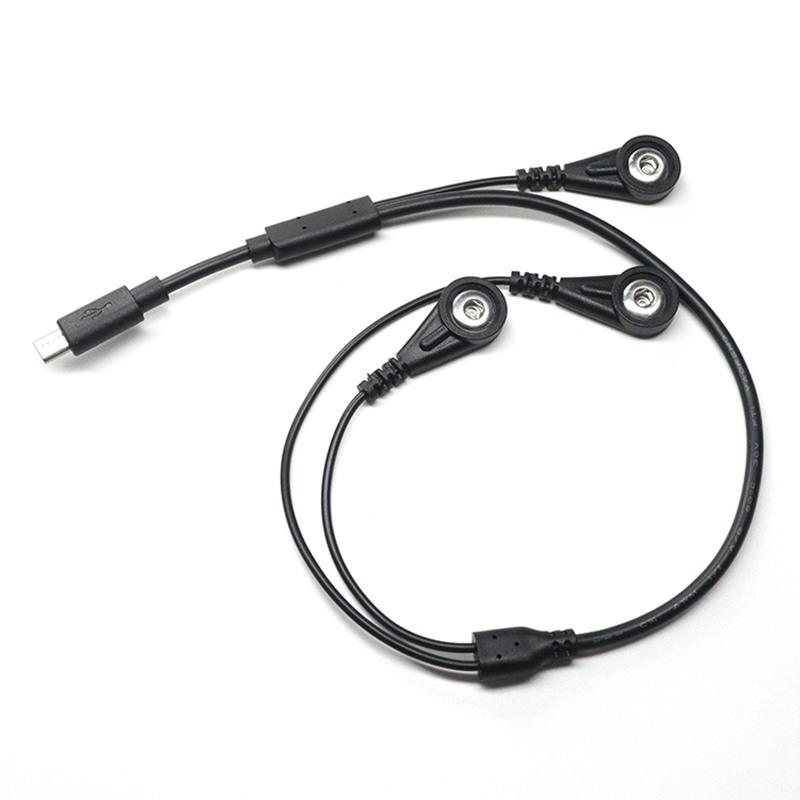 Micro USB ECG كابل إلى 4.0mm الإناث ECG المفاجئة زر الرصاص الأسلاك