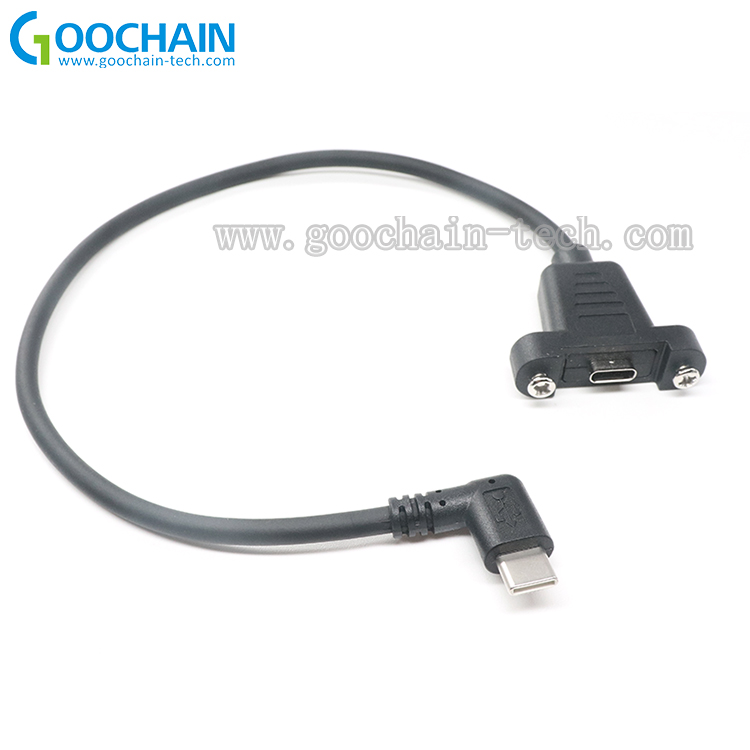 thumbnail image 2 of CablesOnline 2-Pack Right Angle USB 3.1 Type-C Male To Female Extension Adapters – USBC-GC06-2 2 of 5