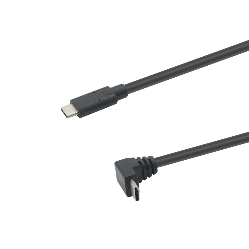 OEM ODM Opwaartse hoek USB 3.1 Type C mannelijk naar rechte USB C mannelijke kabel
