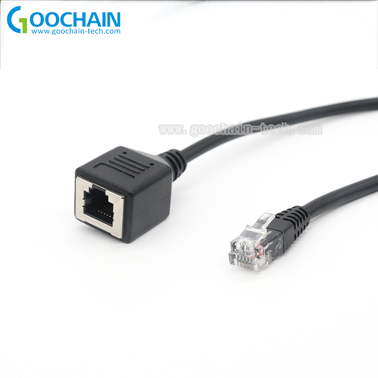 Custom Molded Injection RJ12 6P6C Male to Female extension cable supplier