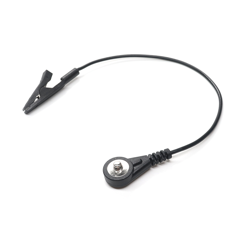 Bouton d\'instantané ECG médical masculin de 4,0 mm personnalisé sur le petit câble de clip d\'alligator