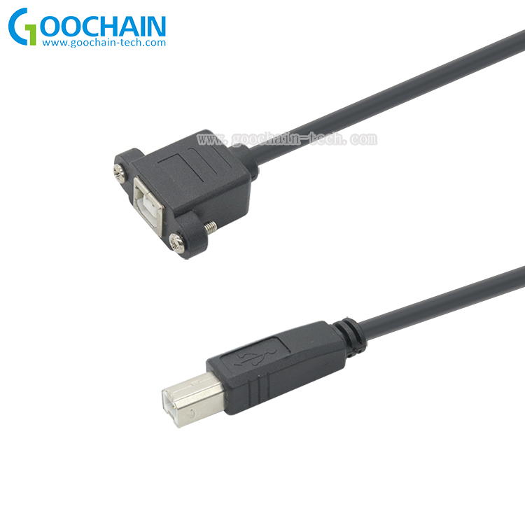 Custom Panel mount USB B Female to USB B male extension cable for printer