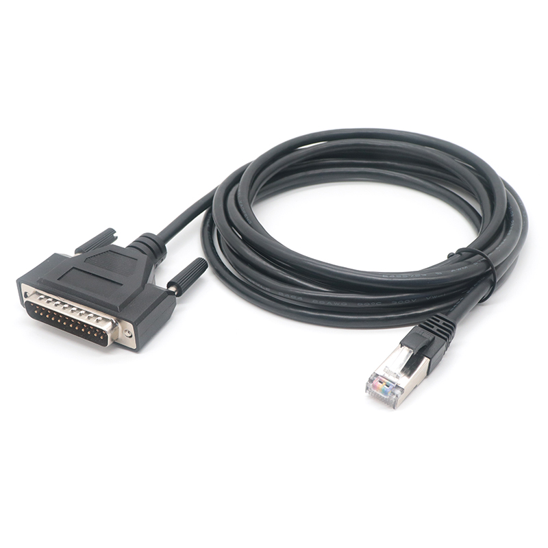 Custom DB25 Male naar RJ50 10P10C Male modem console kabel
