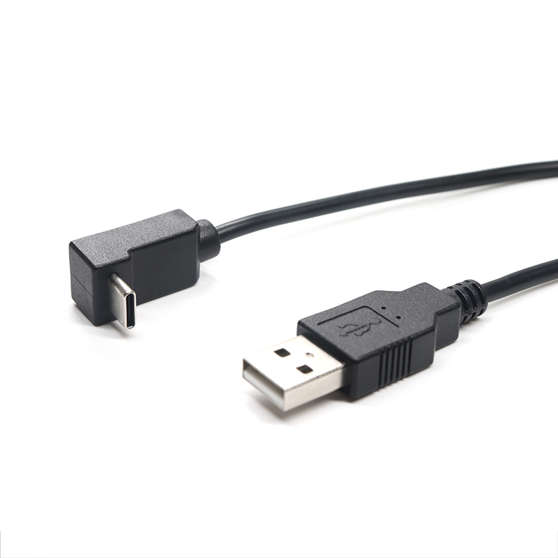 3A 5A Fast charge usb type a male to up and down angle usb type C cable for gaming devices