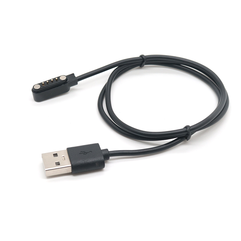 定制 USB 转弯头4pin 磁性 pogo pin 电缆