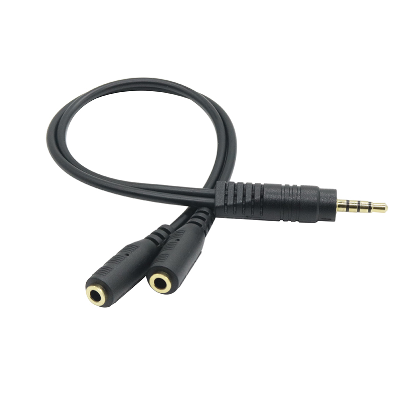 custom splitter 3.5mm to dual 3.5mm female adapter audio aux cable