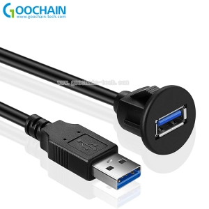 Çin Panel Su Geçirmez USB 3.0 Araba Montaj Dash Gömme Uzatma Kablosu Araba, Tekne, Motosiklet, Kamyon Panosu için üretici firma