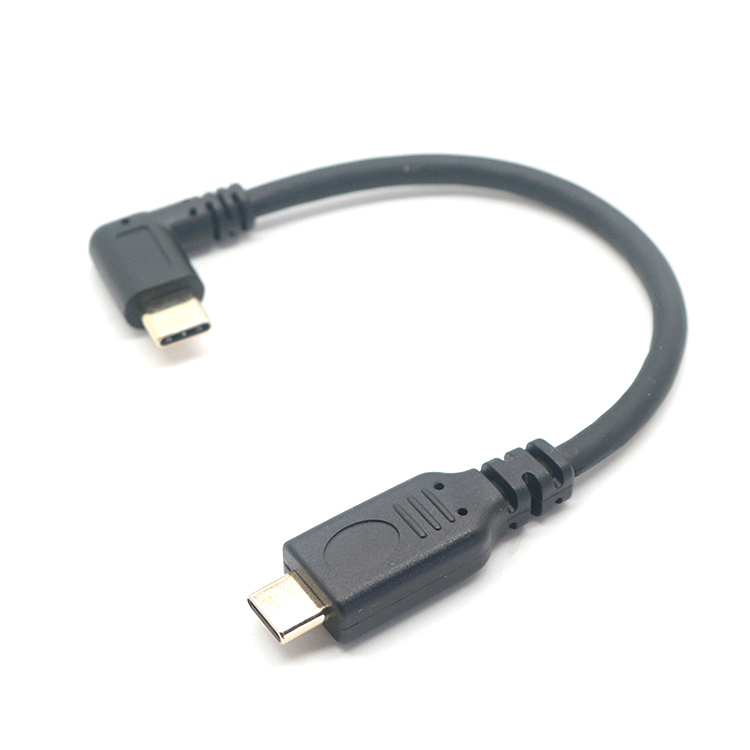 USB 3.1 Type C tot 90 graden haaks Type C mannelijke gegevensoverdracht oplaadkabel voor tablet-pc