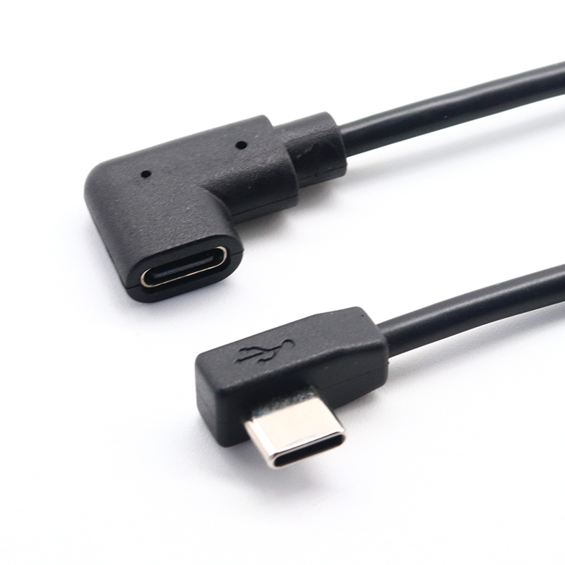 Y 型分离器 USB C 型公头转 90 度直角 USB C 型母头延长线，带 PH 2.0 4 针外壳