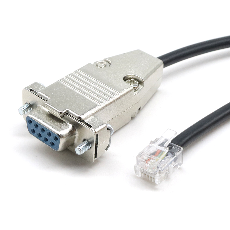 Null modem DB9 Serial RS232 female to RJ12 6P6C Adapter Cable for APC PDU 940-0144A