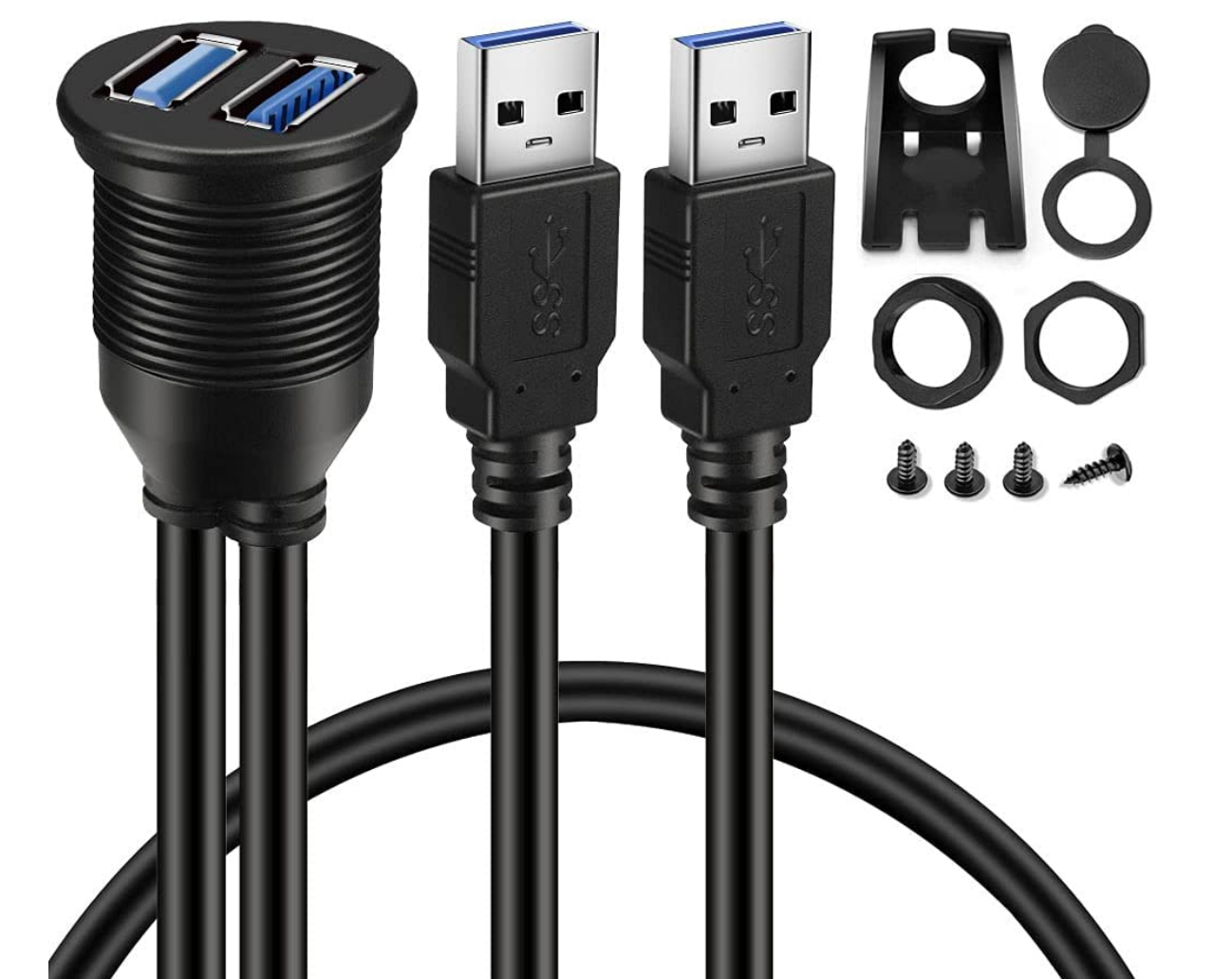 USB-Kabel zur Autohalterung, wasserdichte Verlängerung für Auto, LKW, Boot, Motorrad, Armaturenbrett