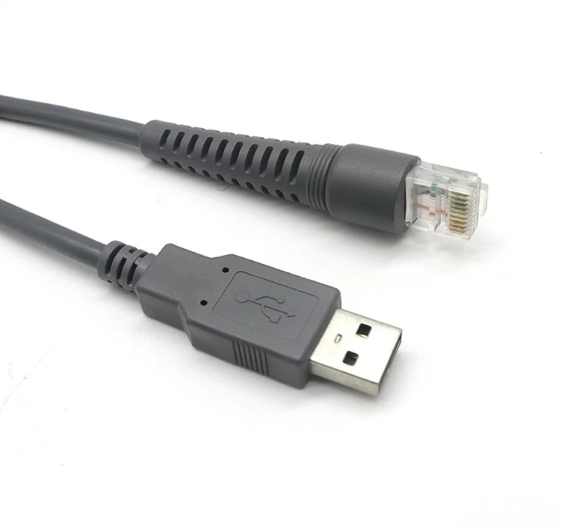 Waarvoor wordt een USB RJ45 RJ48 RJ50 barcodescannerkabel gebruikt?