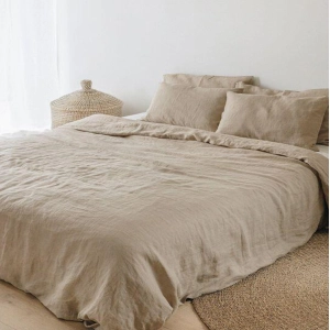 Conjunto de lençol de cama de linho lavado antibacteriano hipoalergênico pedra fabricante