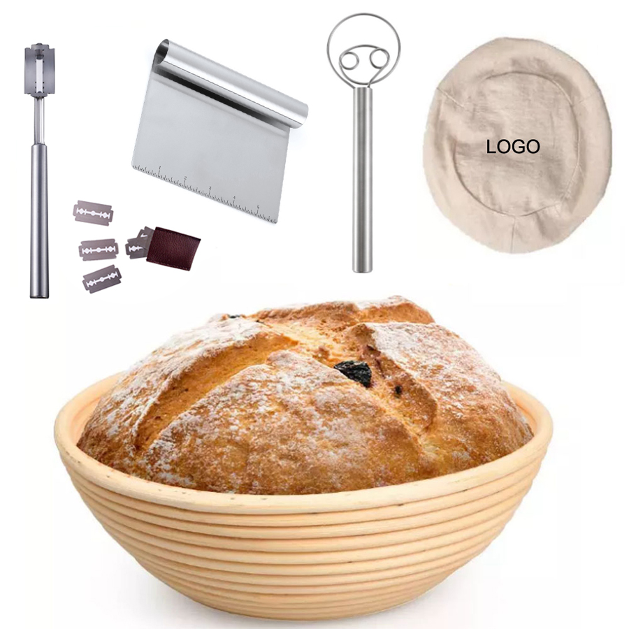 Sourdough Proofing Basket Set With Cloth Liner 8 9 10 Inch Bread Proofing Basket Natural Rattan Baneton Bread Lame Basket Set