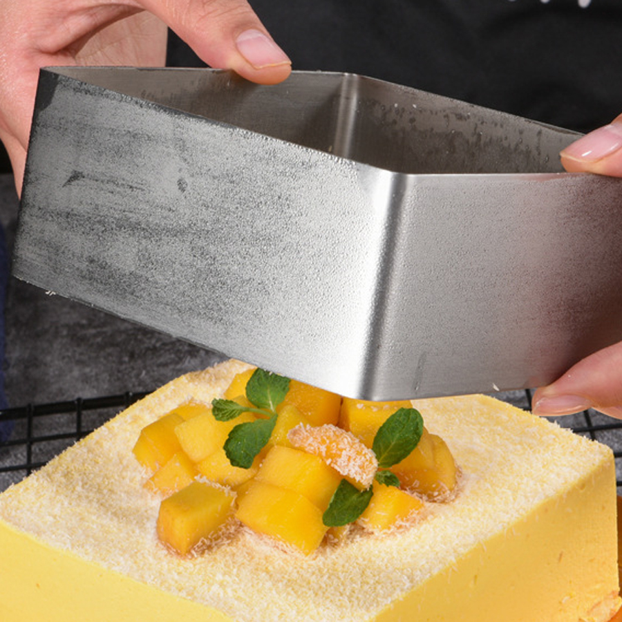Pastry Baking Ring Stainless Steel Cake Forming Square Mousse Ring Cheese Cookie Cutter Mold