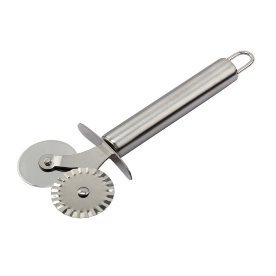 Stainless Steel Double Blade with Protective Blade Round Lace Knife Pizza Roller Pizza Wheel Cutter