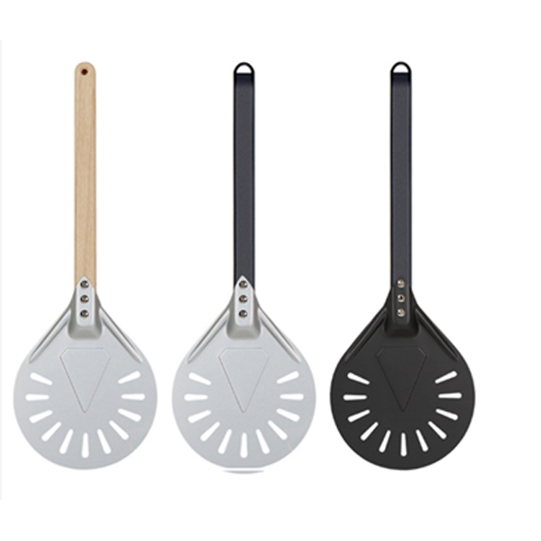 16 Inch Metal Round 12 Perforated Pizza Peel Set