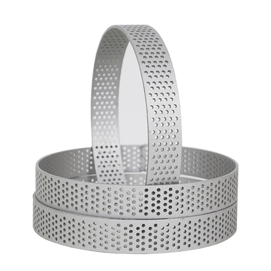 Customs Round Shape Divided Cake Pans Stainless Steel Pouching Tower Tart Molds For Baking