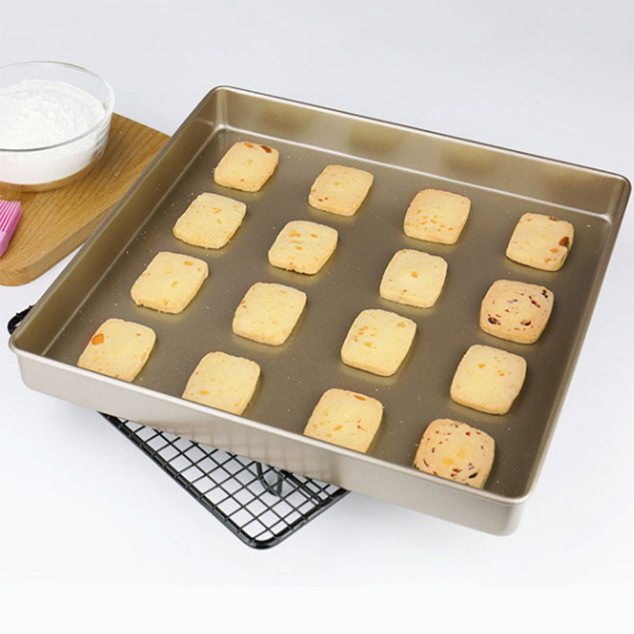 28*28cm Shallow Straight Pizza Tray Bake Plate Oven Die Cats Making Machine Bakery Aluminum Alloy Square Baking Trays