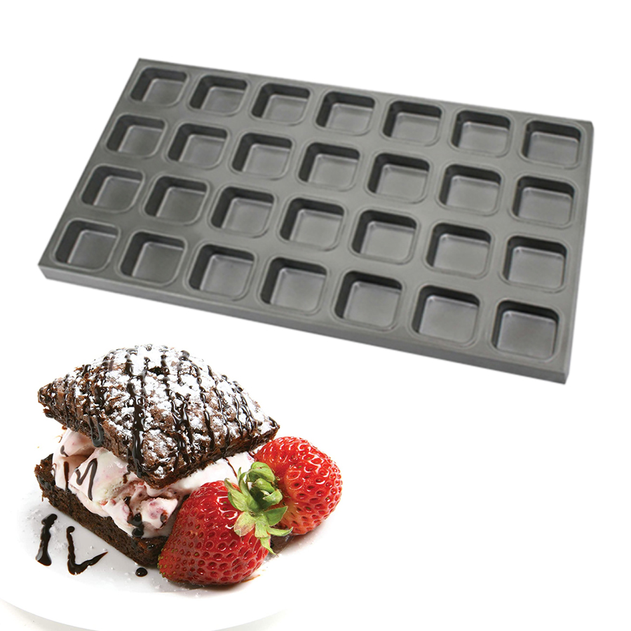 DIY pastel pan molde ecológico antiadherente 28 Uds cuadrado Cupcake moldes Muffin horno hornear molde