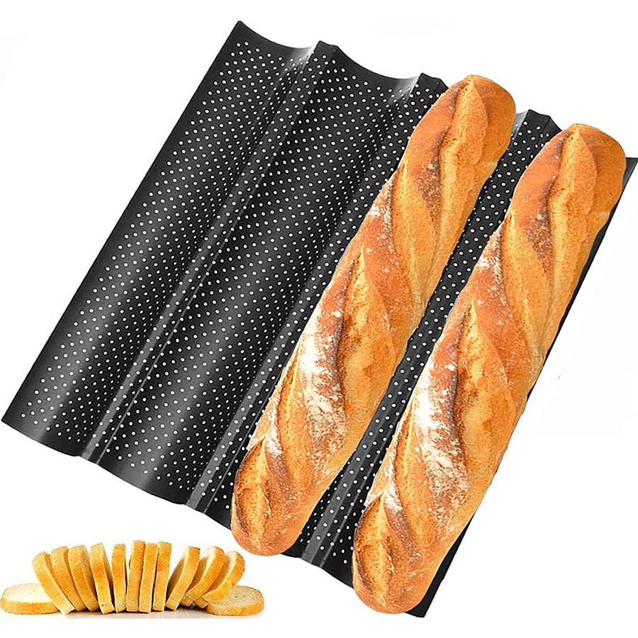 Plateaux de cuisson en aluminium anodisés modernes mouleur français de pain de baguette