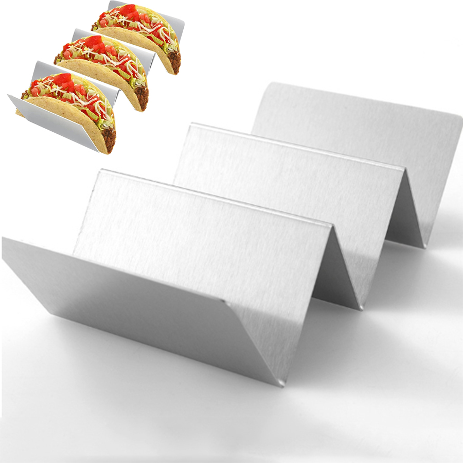 4 Packs Taco Stand Titulaire En Acier Inoxydable Taco Stand Camion Plateau Style Plaque De Cuisson En Métal Taco Rack Stand
