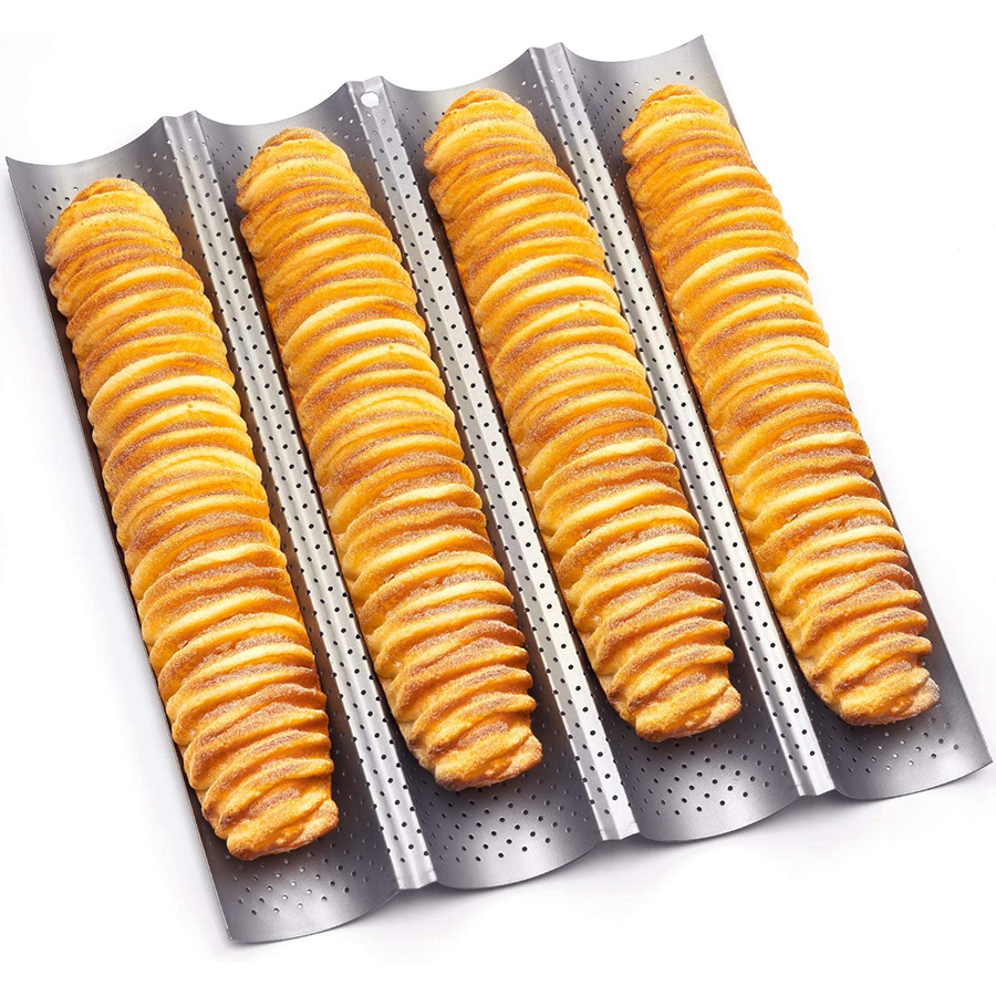 Bandeja de pan francés antiadherente casera de 8 pulgadas Bandejas De Pan Perforadas