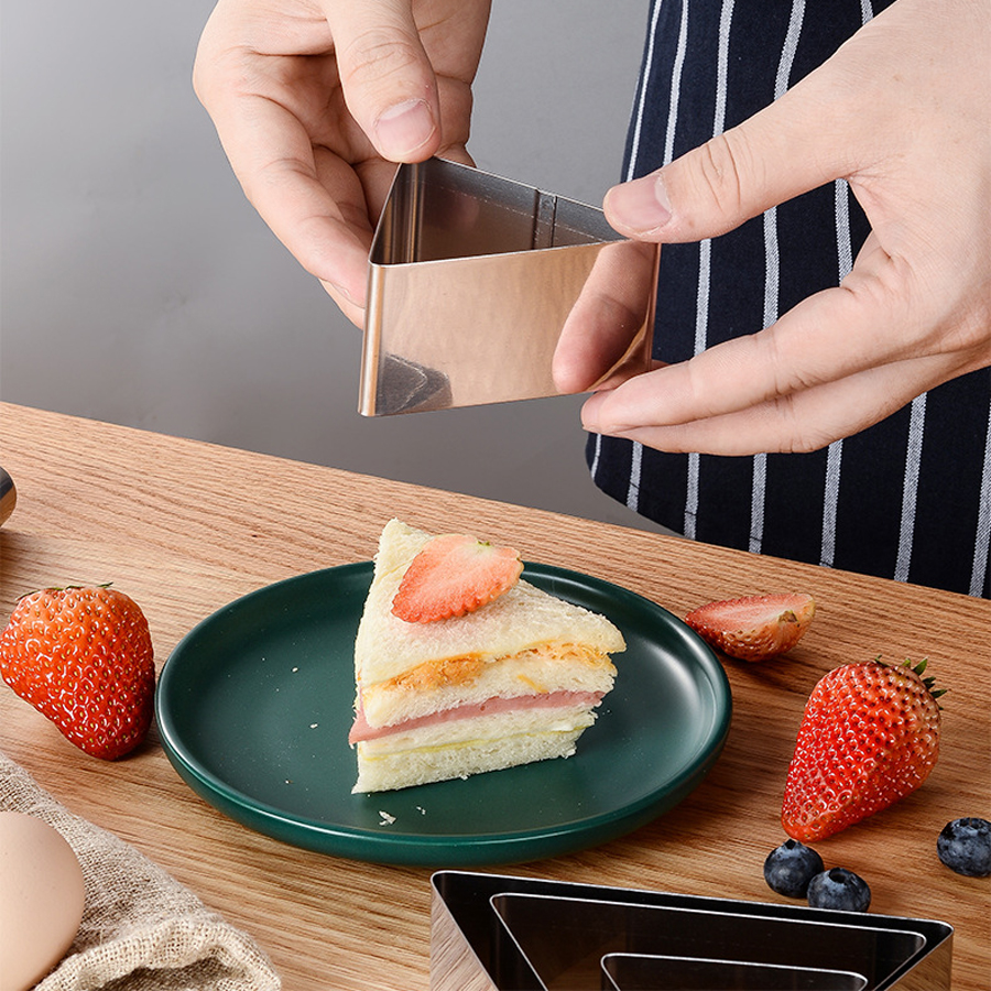 Anelli per crostate in acciaio inossidabile Amazon Rotondo Quadrato Triangolo Pasticceria Cheesecake Mousse Stampi per anelli per torte da forno