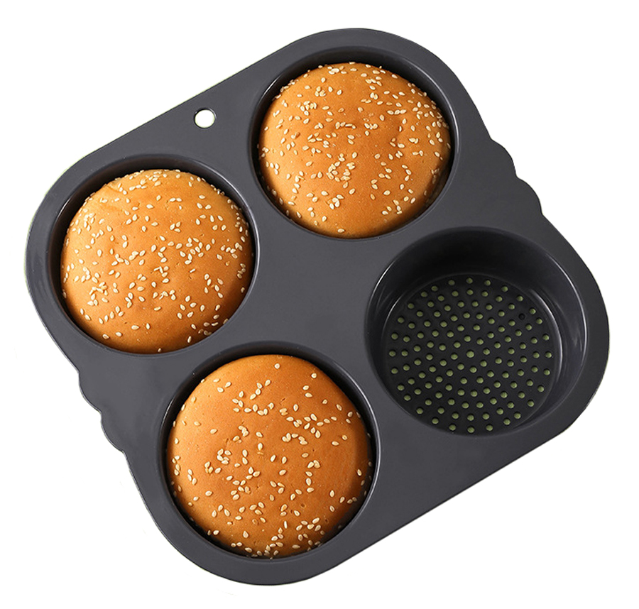 Molde de silicona para hamburguesas reutilizable casero 4/6/7 tazas moldes para pan moldes para cupcakes