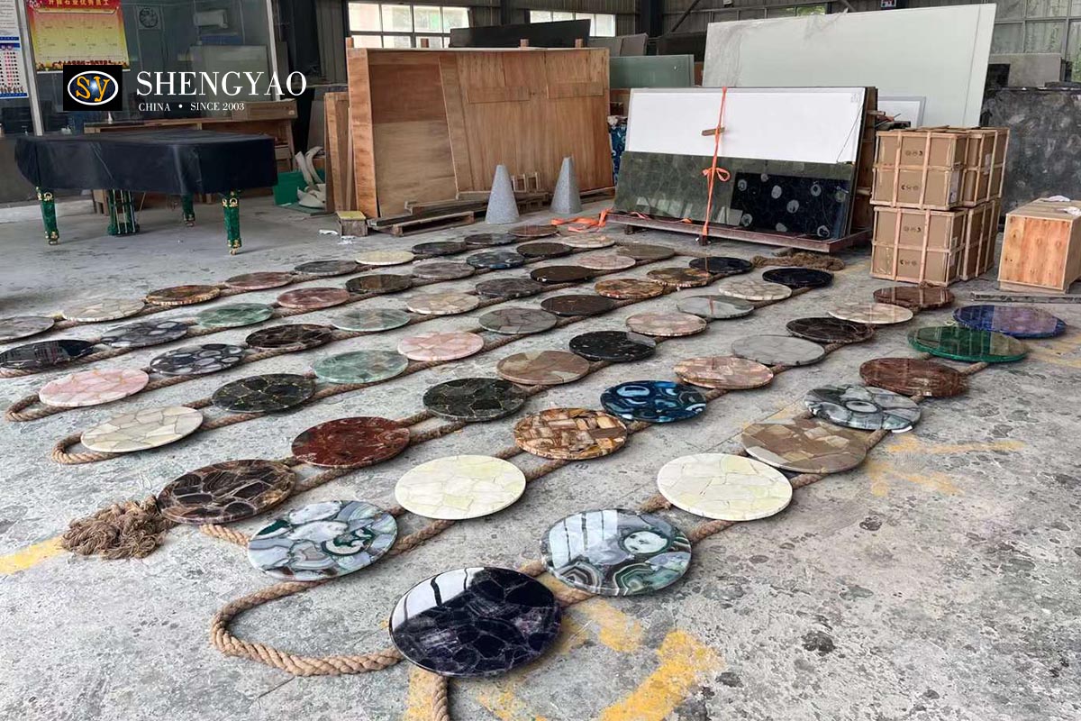 semi precious stone countertop table top