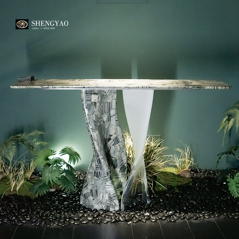 Soul Green Zebra Jasper Console Table