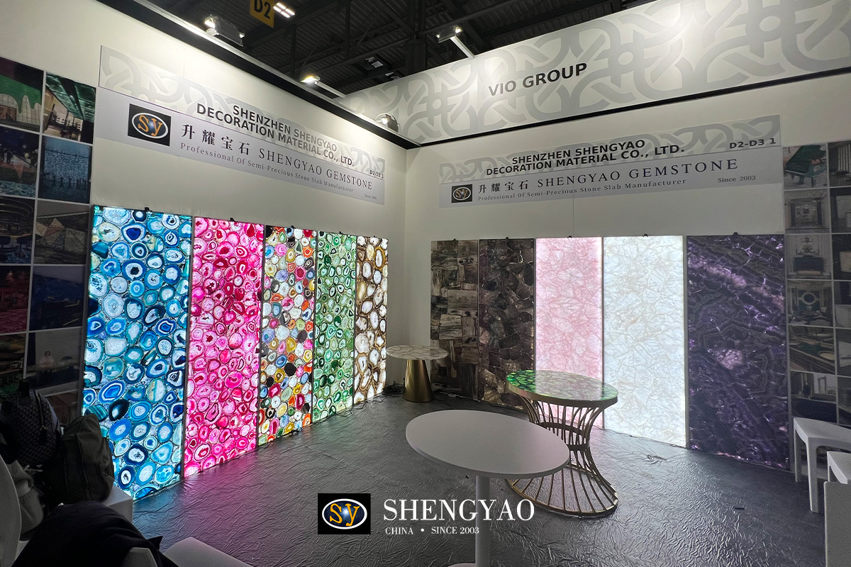 marmomac semi precious stone slab