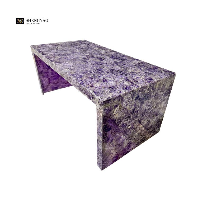Custom Amethyst Bar Counter,Purple Crystal Countertop Manufacturer