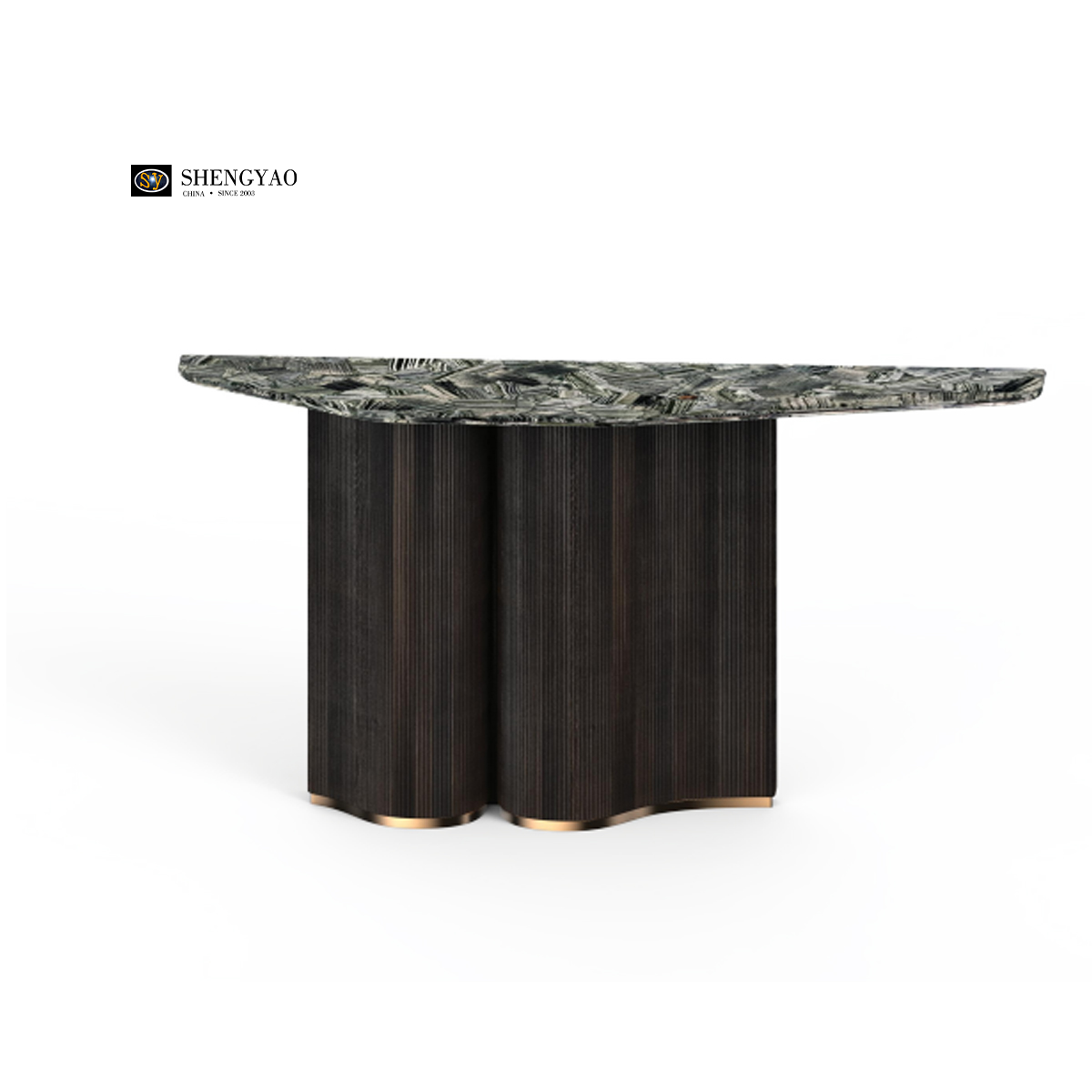 Green Zebra Jasper Dingjiangshan Console Table,Luxury Gemstone Furniture