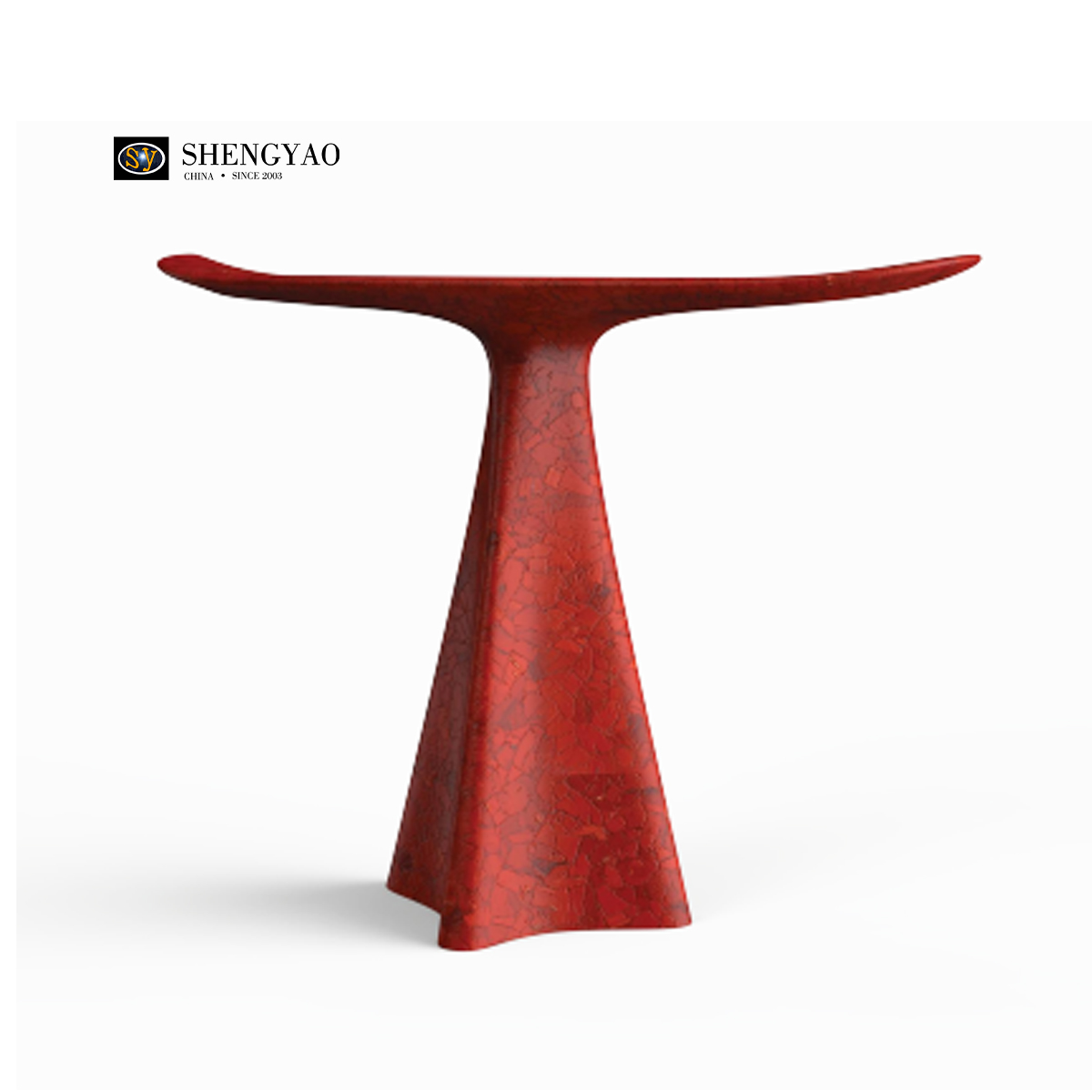 Whale-tailed Red Flame Ruby Console Table,Luxury Gemstone Furniture