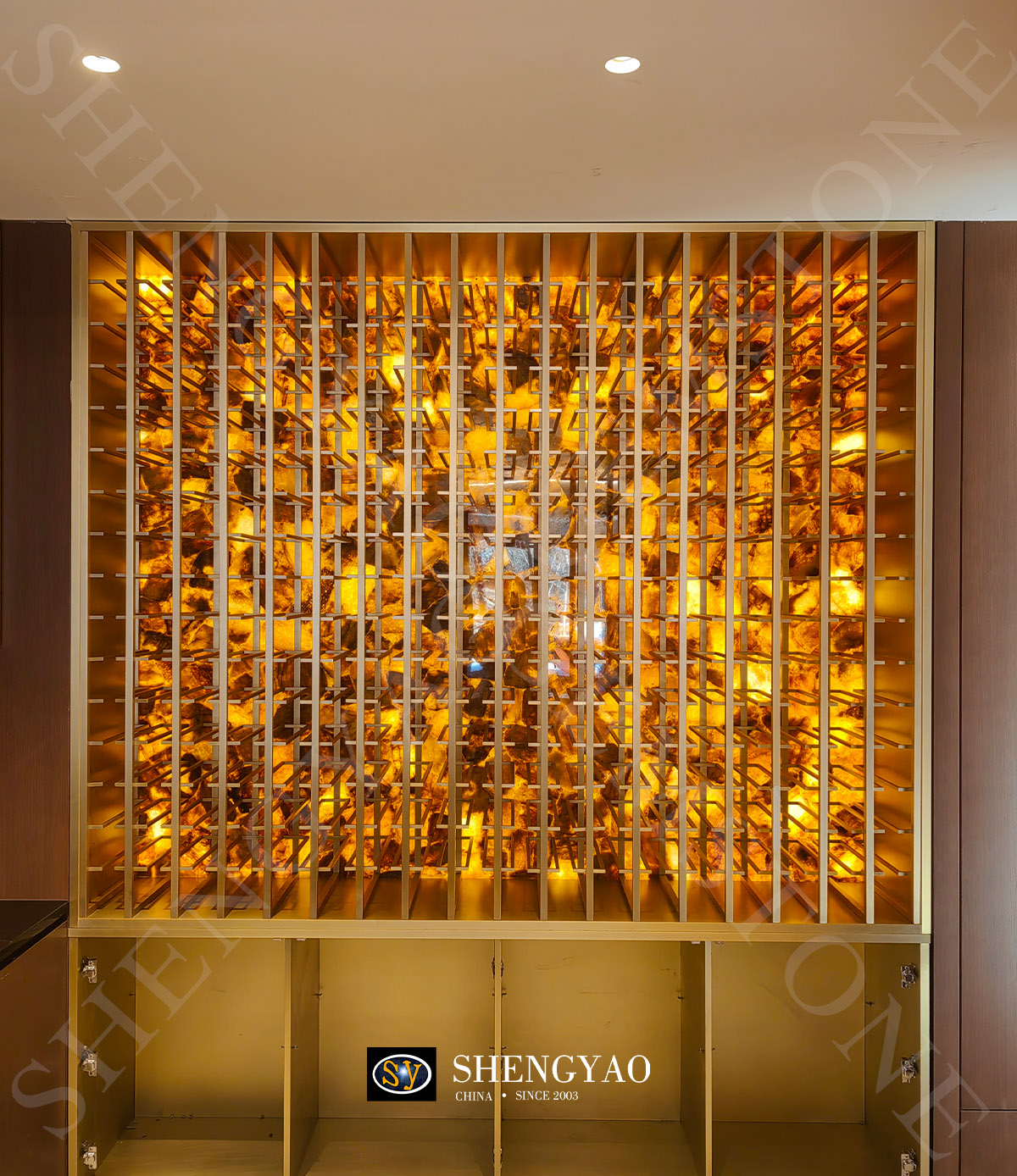 yellow crystal wall panel