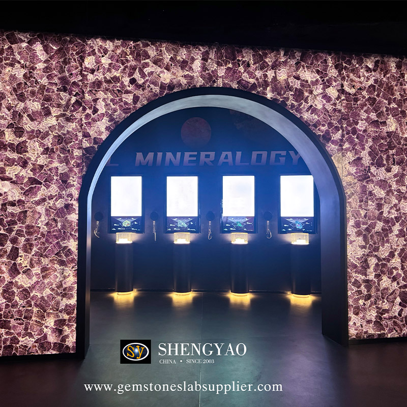 Natural Backs Lila Crystal Amethyst Wall, Shengyao Gemstone Project Fall