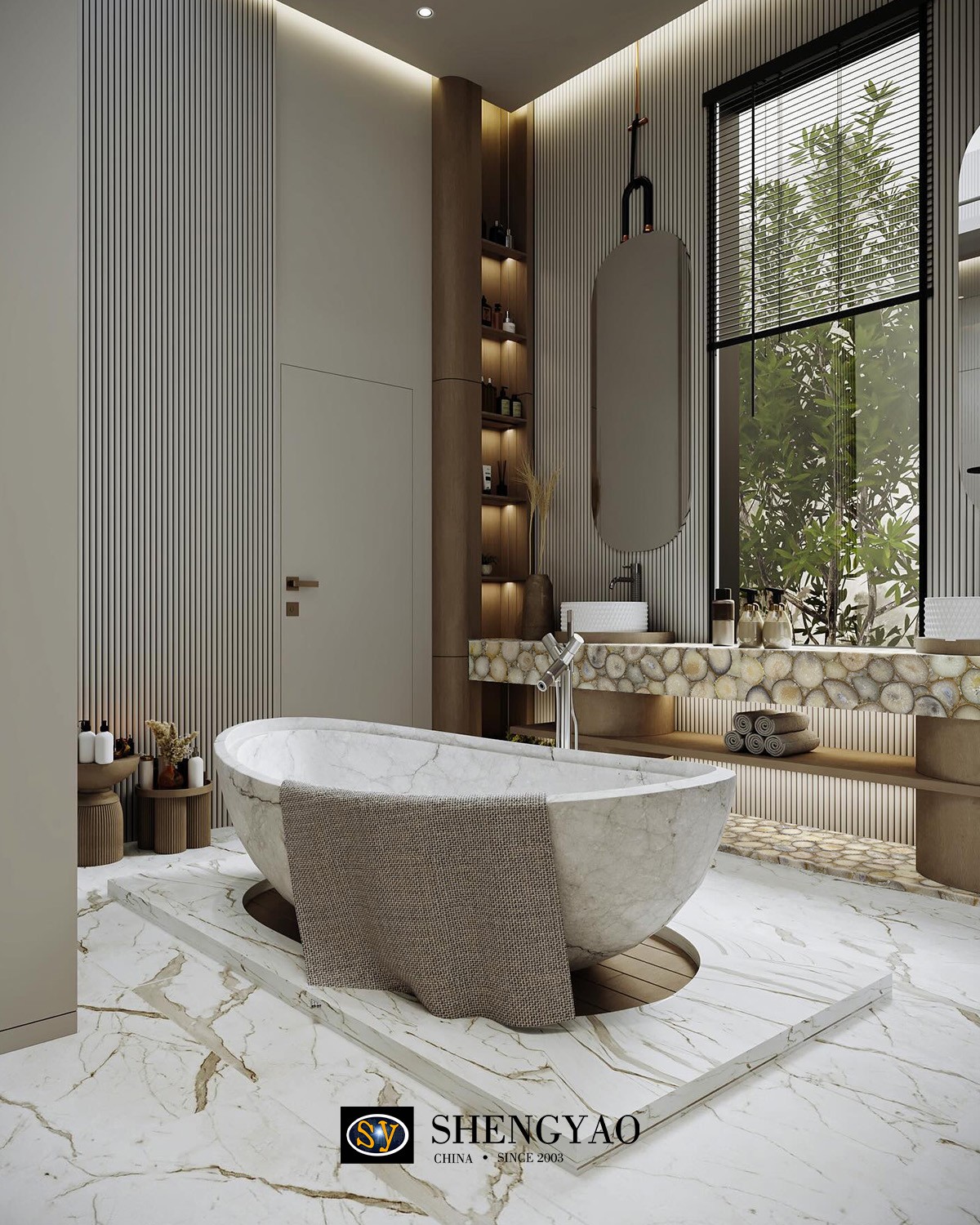 white marble semi precious stone agate countertop