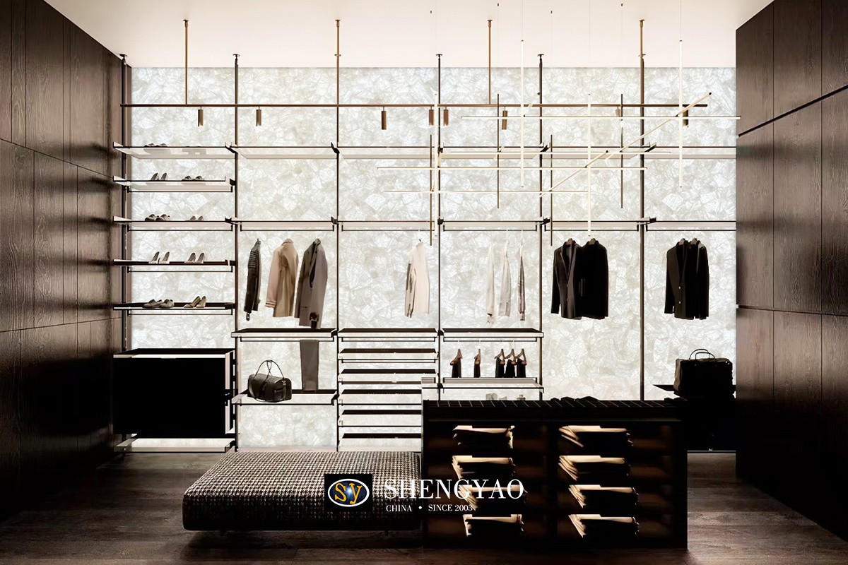 Backlit White Crystal quartz Backlit Wall panel