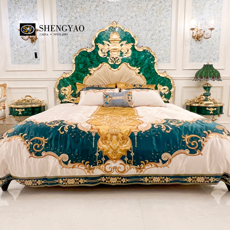 Luxury Malachite Bed,Semi Precious Stone Furniture
