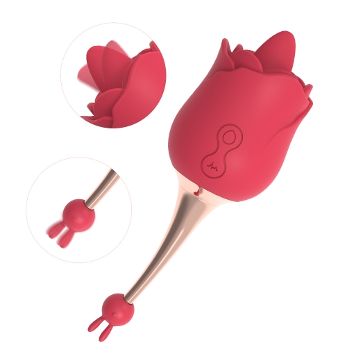 Rose Toys for Women, Clitoral High-Frequency & Tongue Licking G-Spot Rose Vibrator