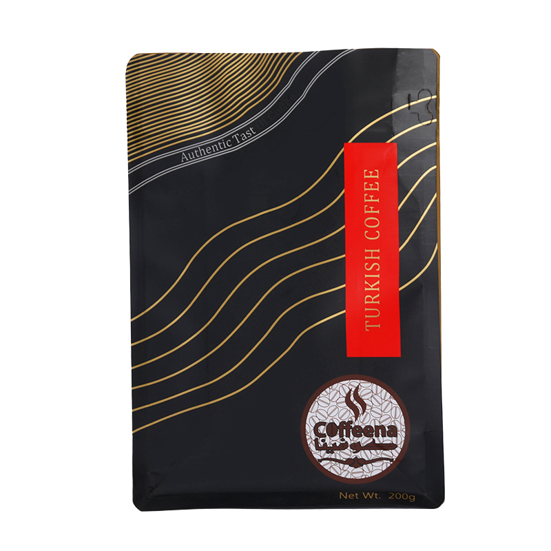 Customized printing flat bottom coffee beans packaging bag plastic coffee bag