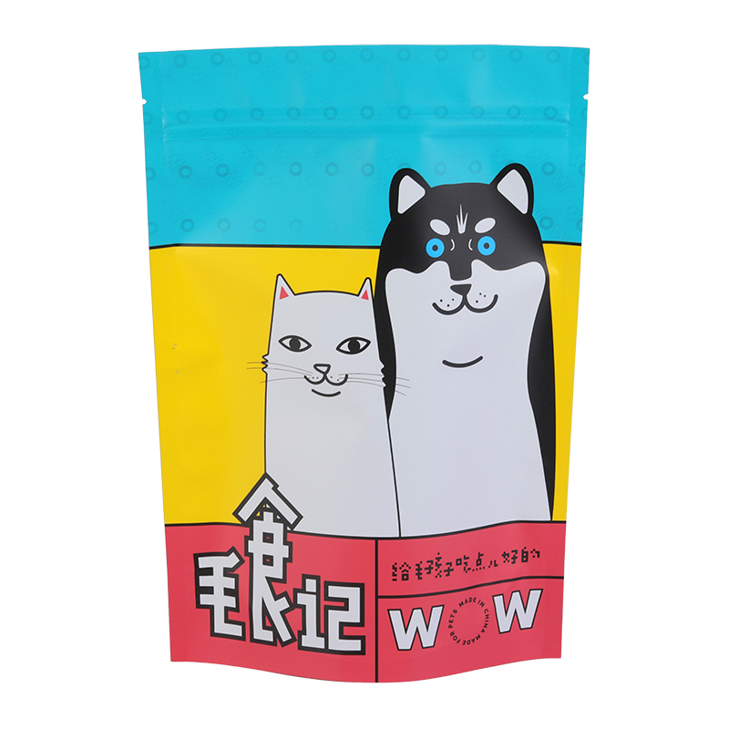 Customized pet food packing mylar stand up zip lock foil packaging pouch