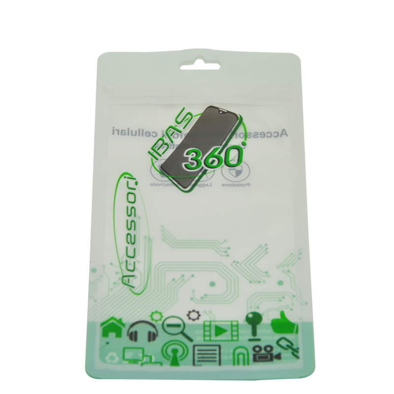 Custom Printed Clear Soft Plastic Ziplock Phone Case Package Bag With Hanging Hole