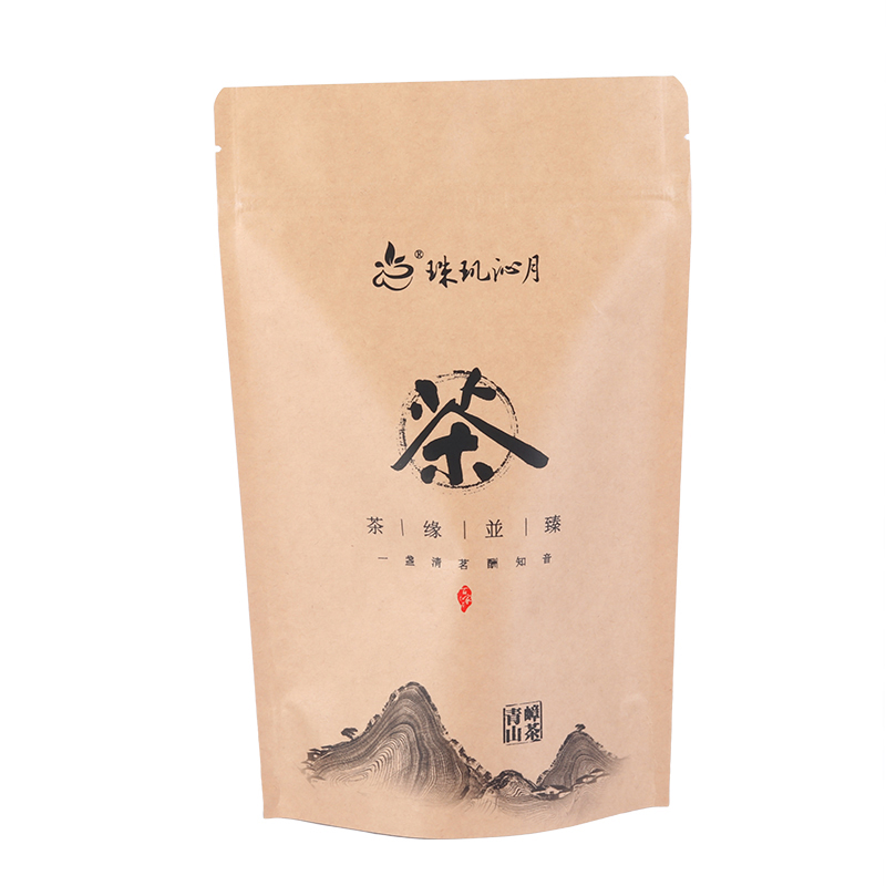 Custom printed resealable tea packing bags mylar stand up pouch with zipper
