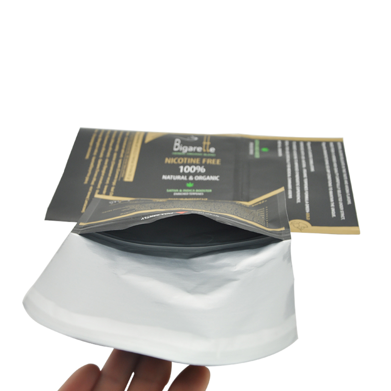 Reusable 25g 50g Herb Tobacco Smoking Tobacco Packaging Bags Tobacco Zip Bags With Self-Adhesive Sticker